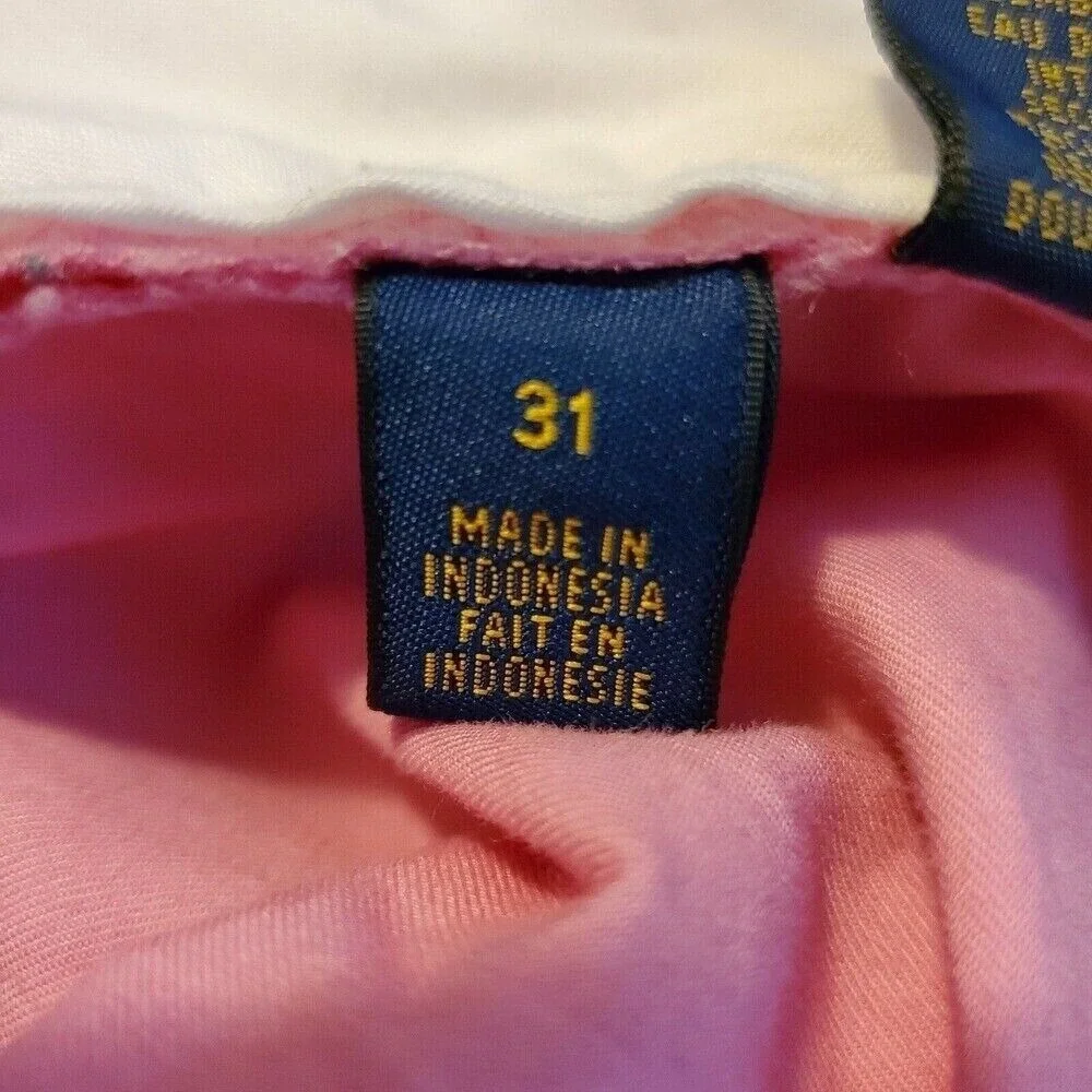 Polo Ralph‎ Lauren Shorts Men 31 Pink Classic Fit Golf Chinos Preppy Pima